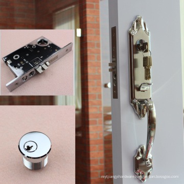 Luxury Lever Door Lock Knob Handle Set Satin Nickel for Entry,RPL-05D